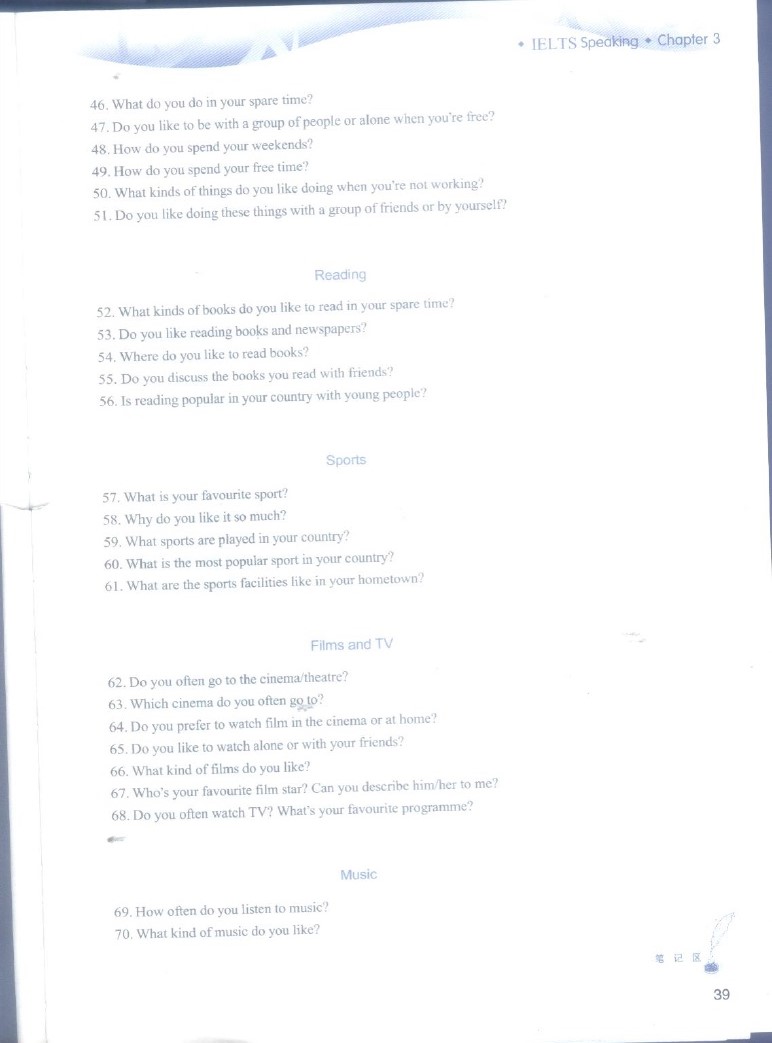 雅思口語在線學習